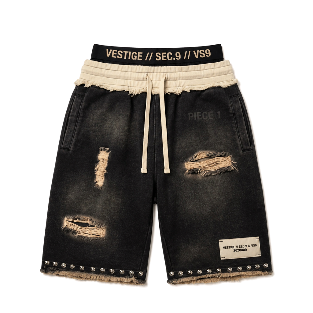 VESTIGE // SEC.9 — "PIECE 1" Distressed Shorts