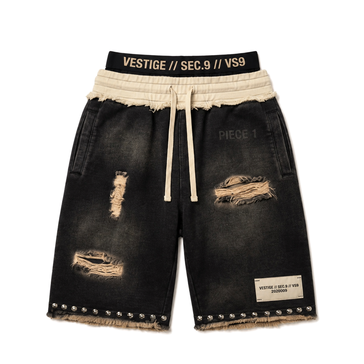 VESTIGE // SEC.9 — "PIECE 1" Distressed Shorts