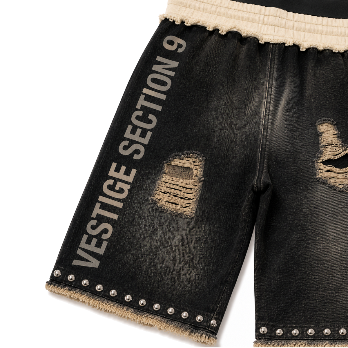 VESTIGE // SEC.9 — "PIECE 1" Distressed Shorts