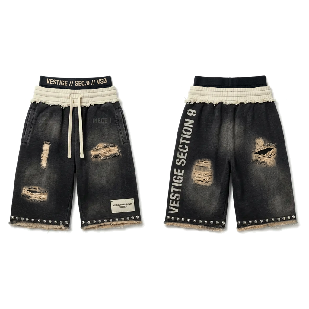 VESTIGE // SEC.9 — "PIECE 1" Distressed Shorts